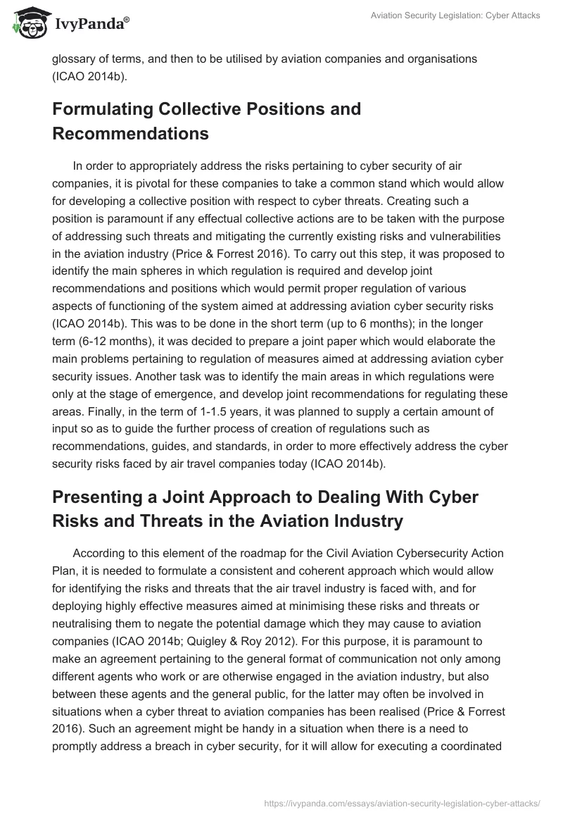 Aviation Security Legislation: Cyber Attacks. Page 5