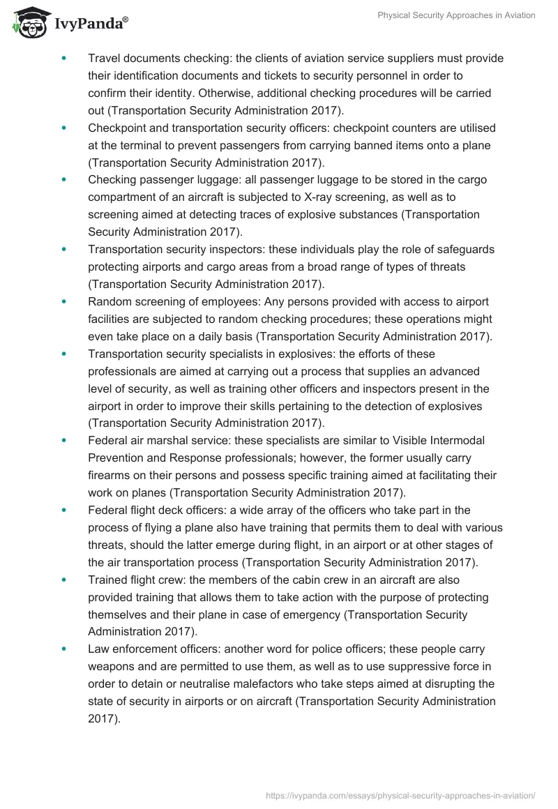 Physical Security Approaches in Aviation. Page 3