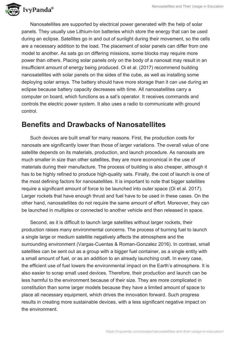 Nanosatellites and Their Usage in Education. Page 2