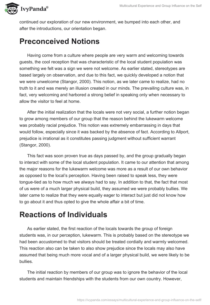Multicultural Experience and Group Influence on the Self. Page 2