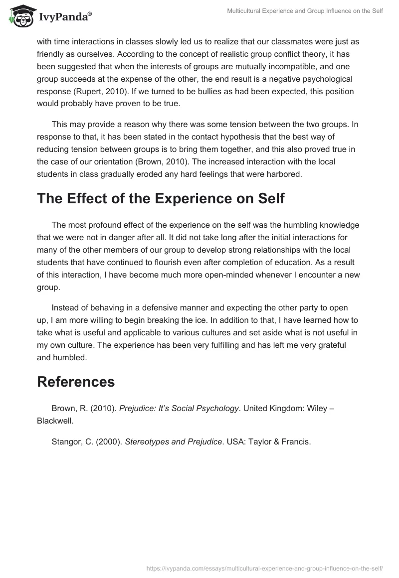 Multicultural Experience and Group Influence on the Self. Page 3