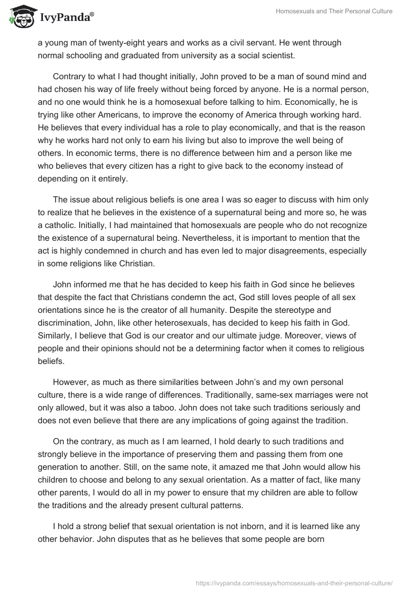 Homosexuals and Their Personal Culture. Page 2
