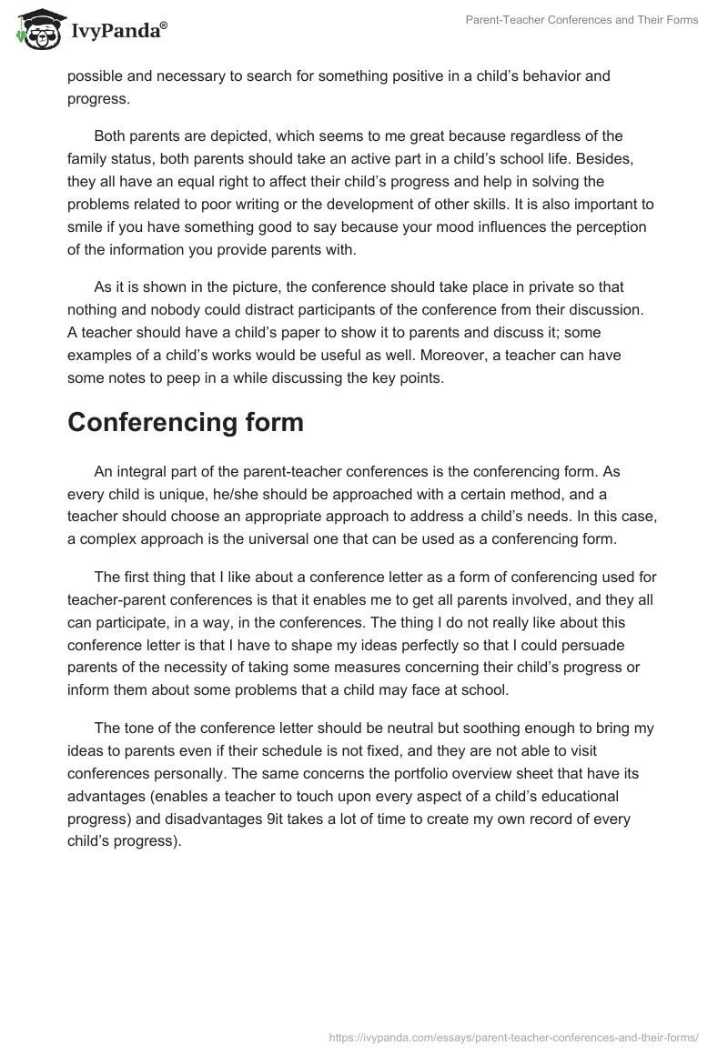 Parent-Teacher Conferences and Their Forms. Page 2