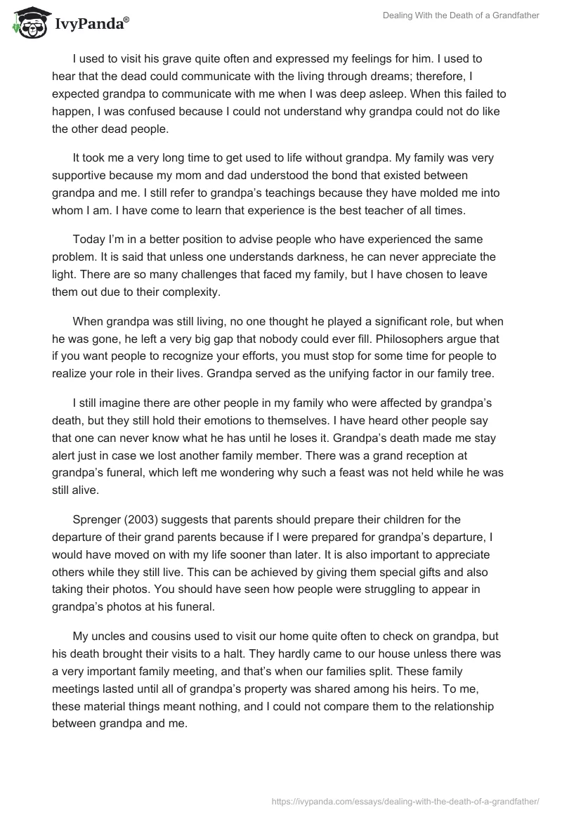 Dealing With the Death of a Grandfather. Page 2