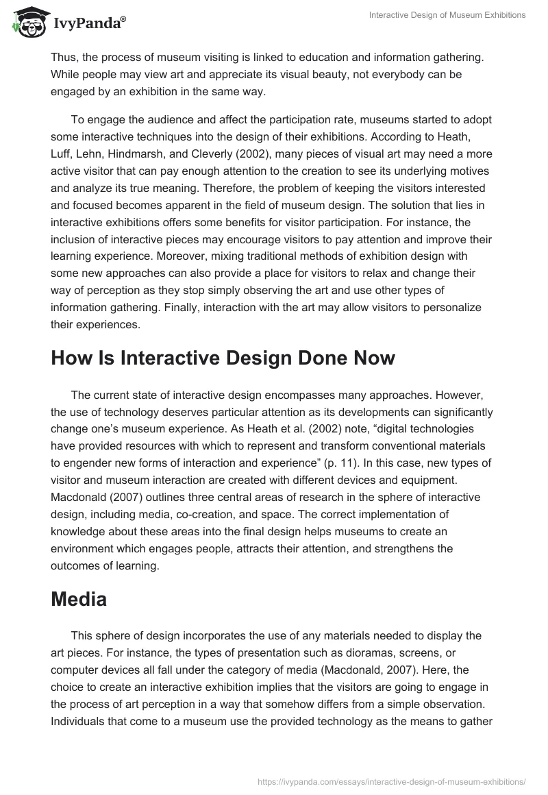 Interactive Design of Museum Exhibitions. Page 2