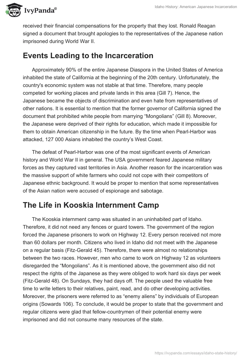 Idaho History: American Japanese Incarceration. Page 2