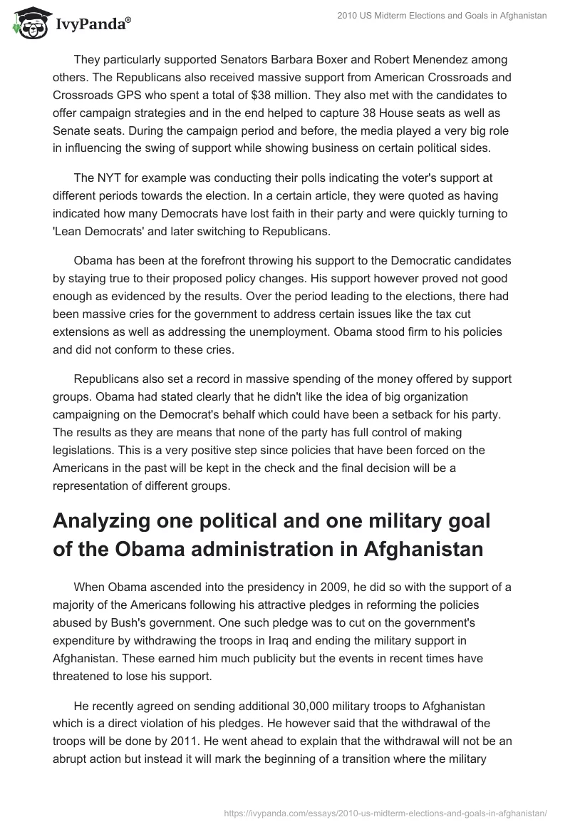 2010 US Midterm Elections and Goals in Afghanistan. Page 3