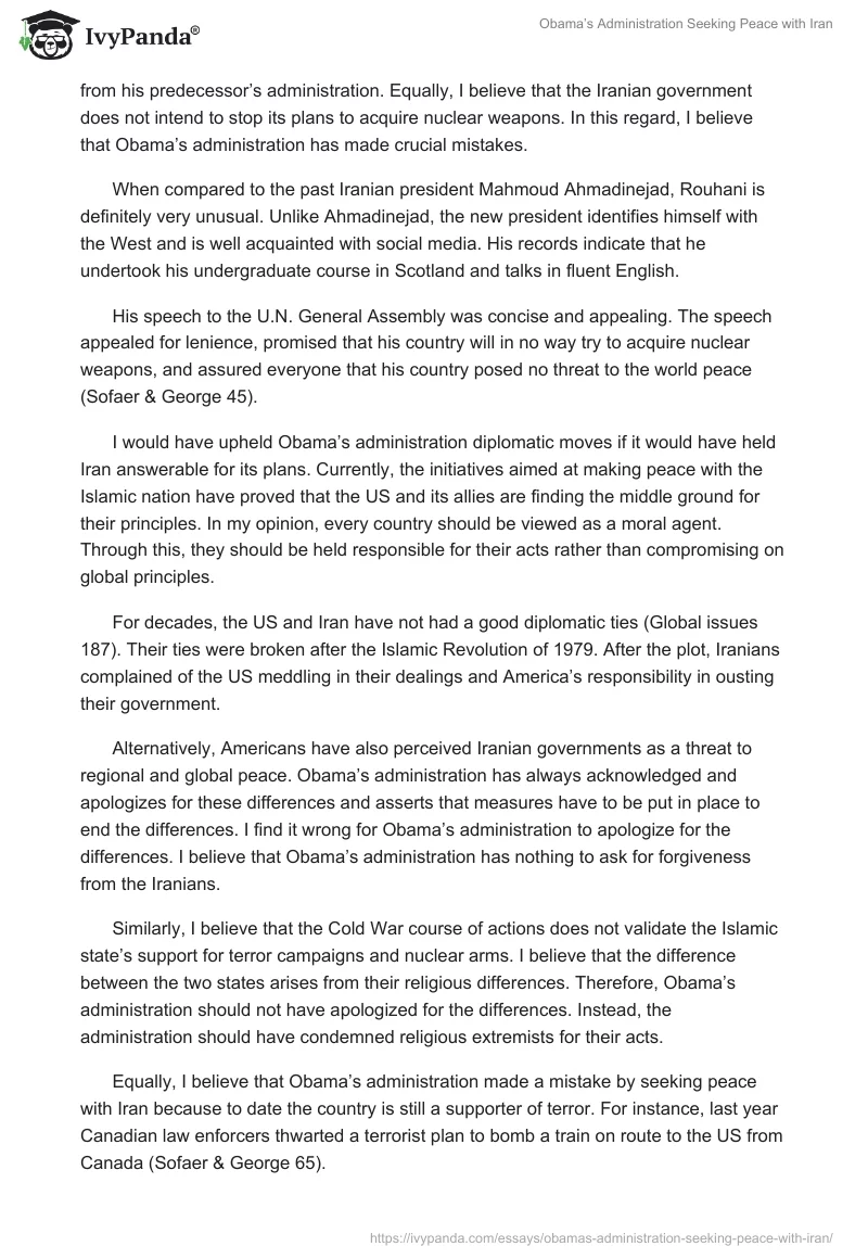 Obama’s Administration Seeking Peace With Iran. Page 2