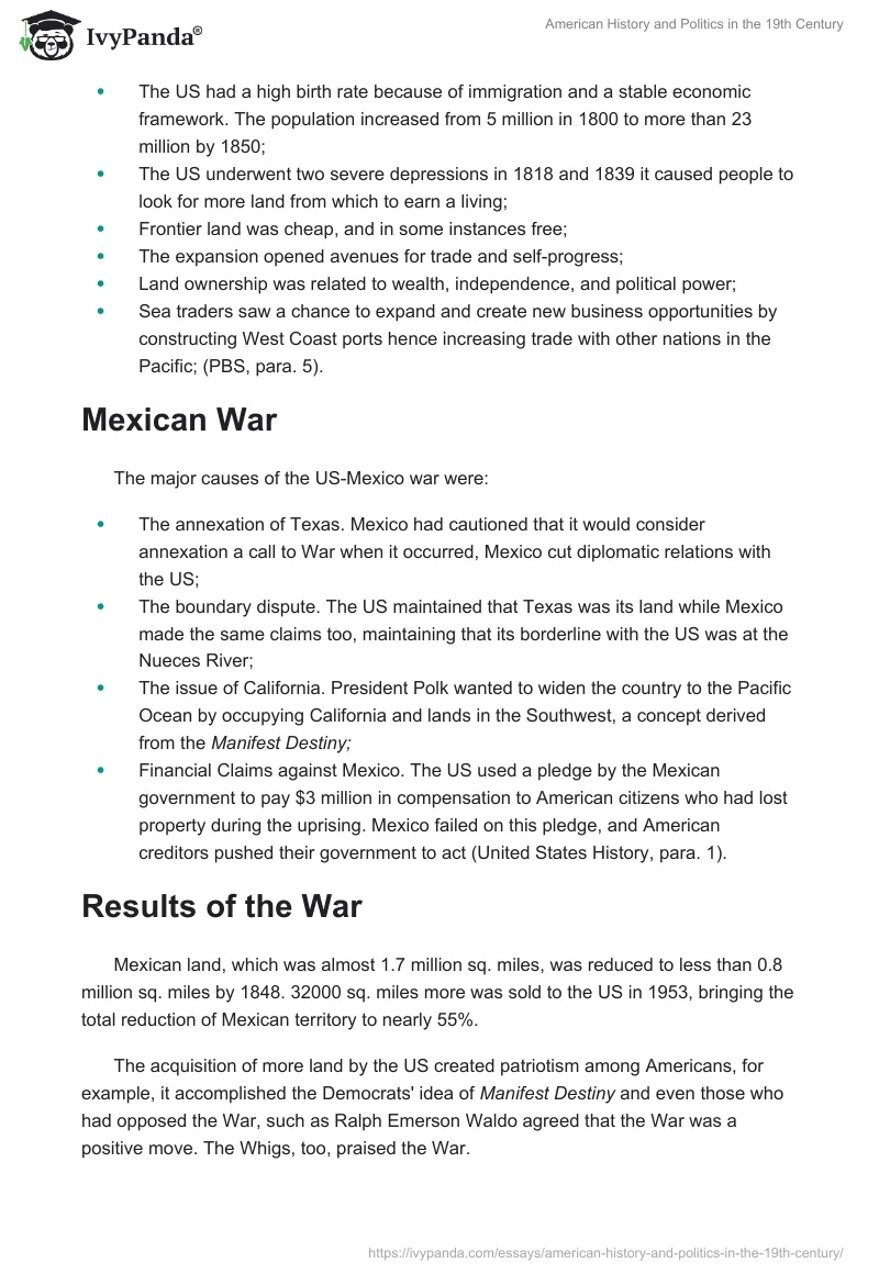American History and Politics in the 19th Century. Page 3