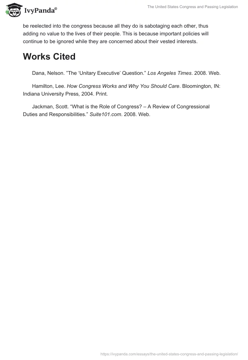 The United States Congress and Passing Legislation. Page 4
