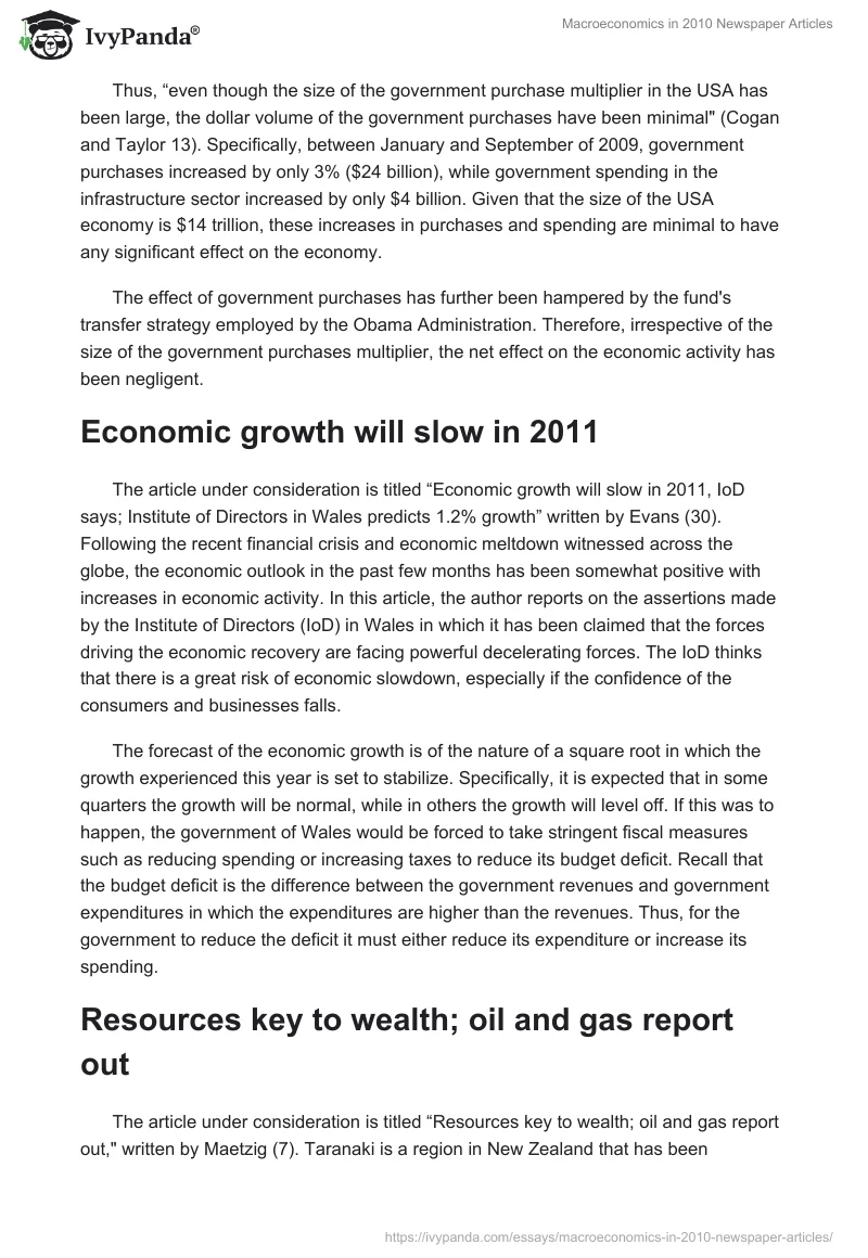 Macroeconomics in 2010 Newspaper Articles. Page 5