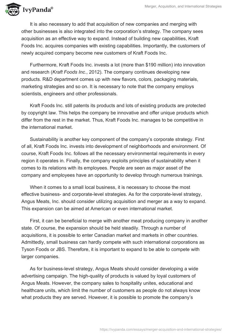 Merger, Acquisition, and International Strategies. Page 4