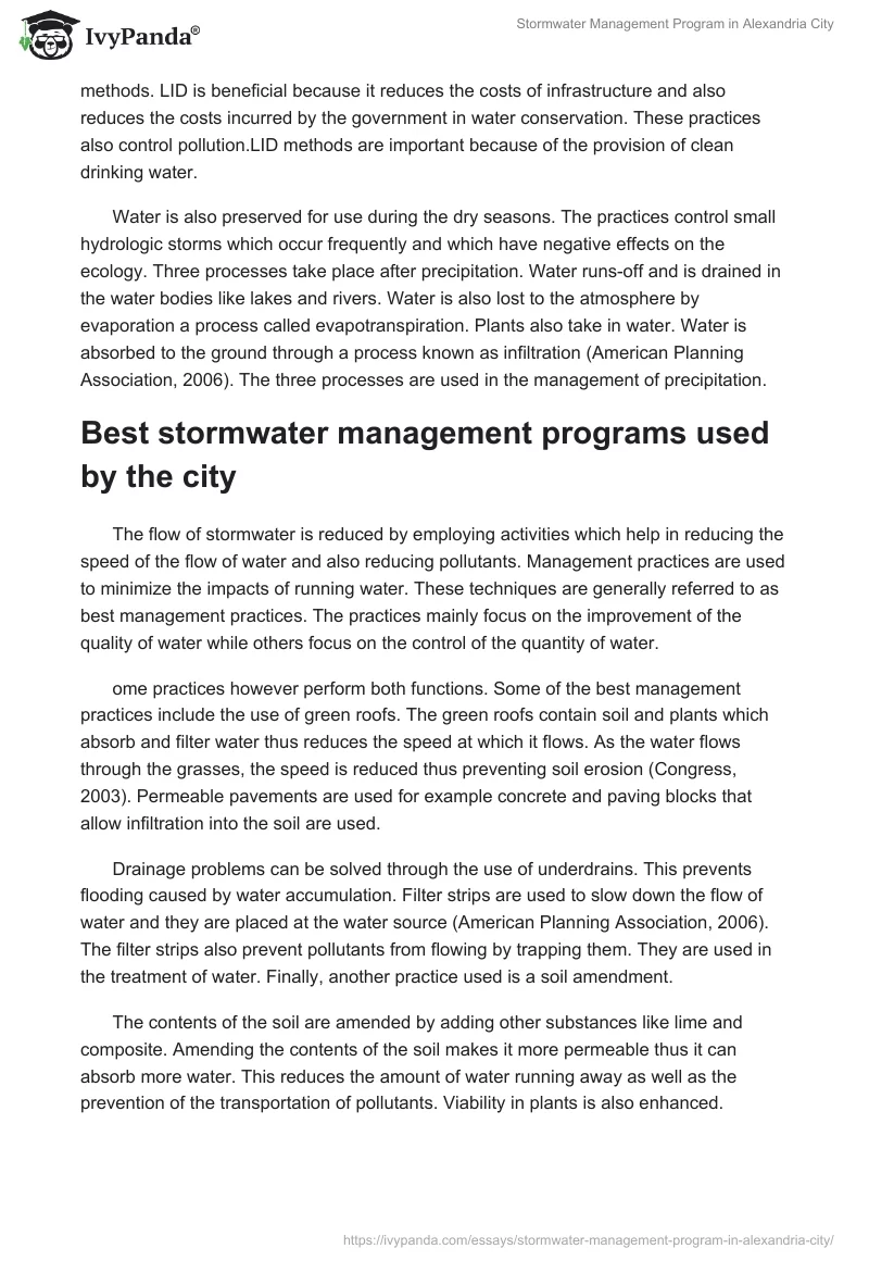 Stormwater Management Program in Alexandria City. Page 2