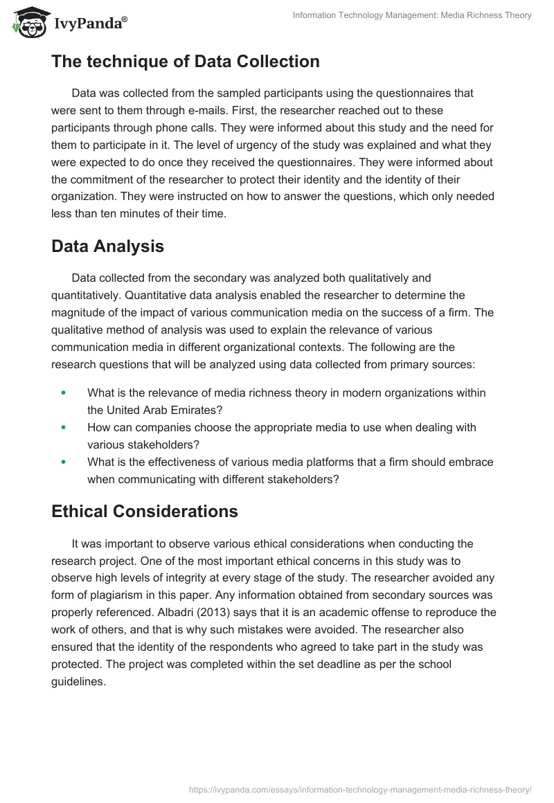 Information Technology Management: Media Richness Theory. Page 4