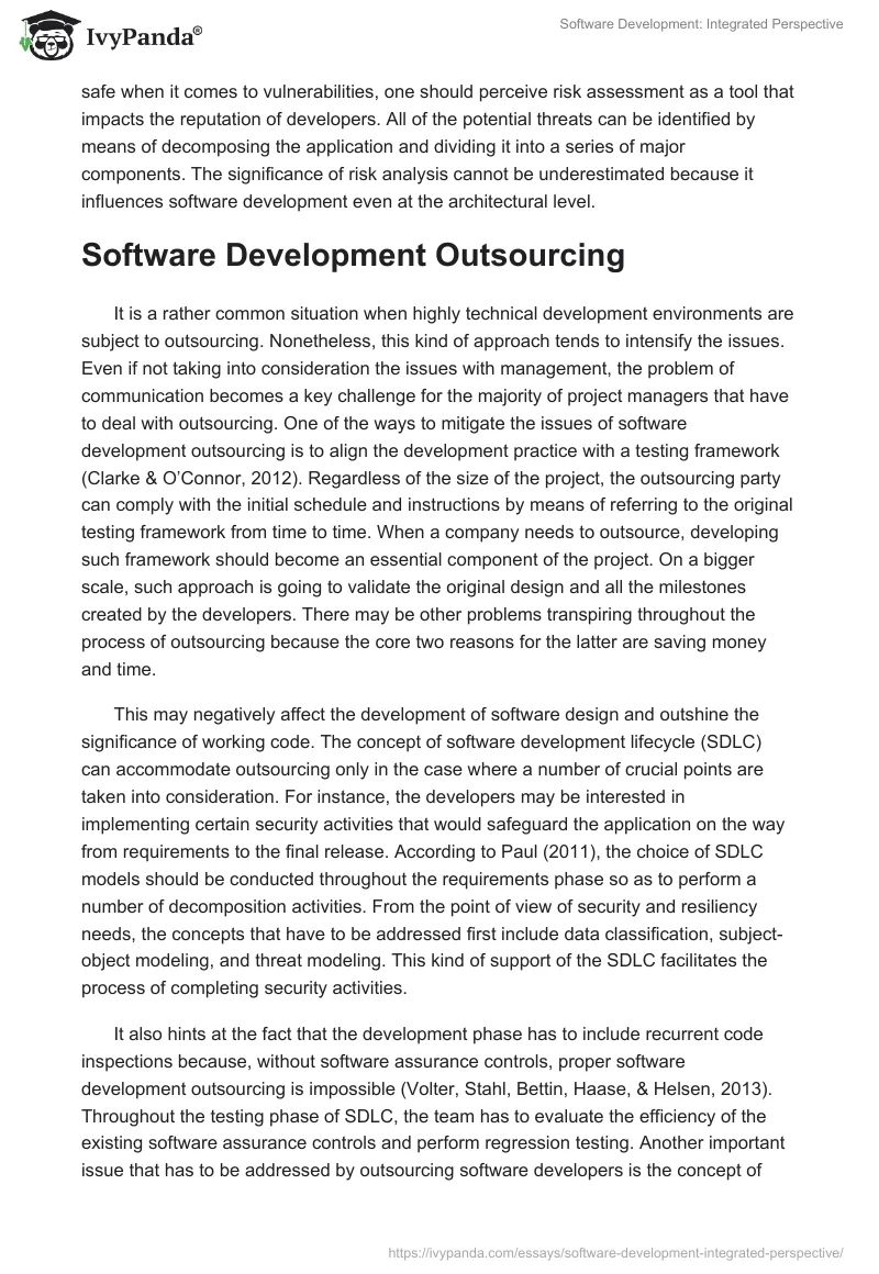 Software Development: Integrated Perspective. Page 2