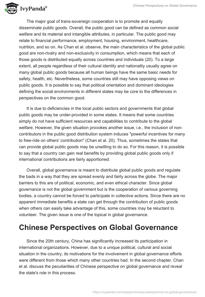 Chinese Perspectives on Global Governance. Page 2