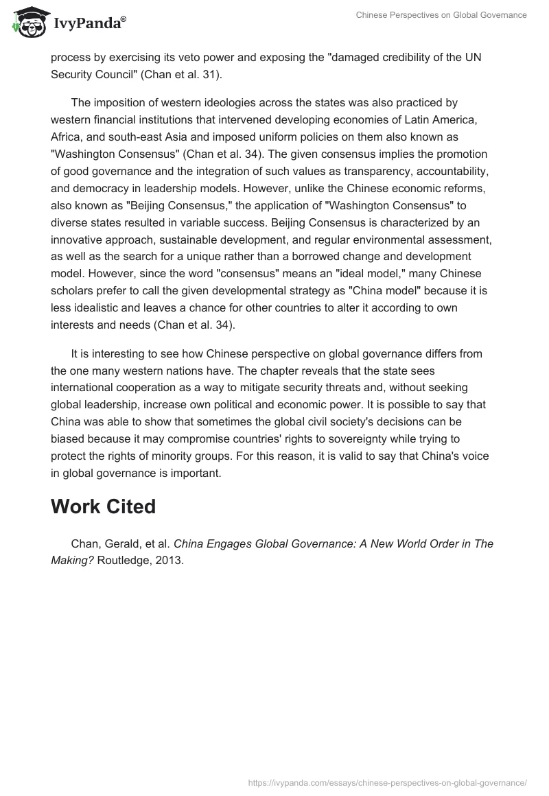 Chinese Perspectives on Global Governance. Page 4