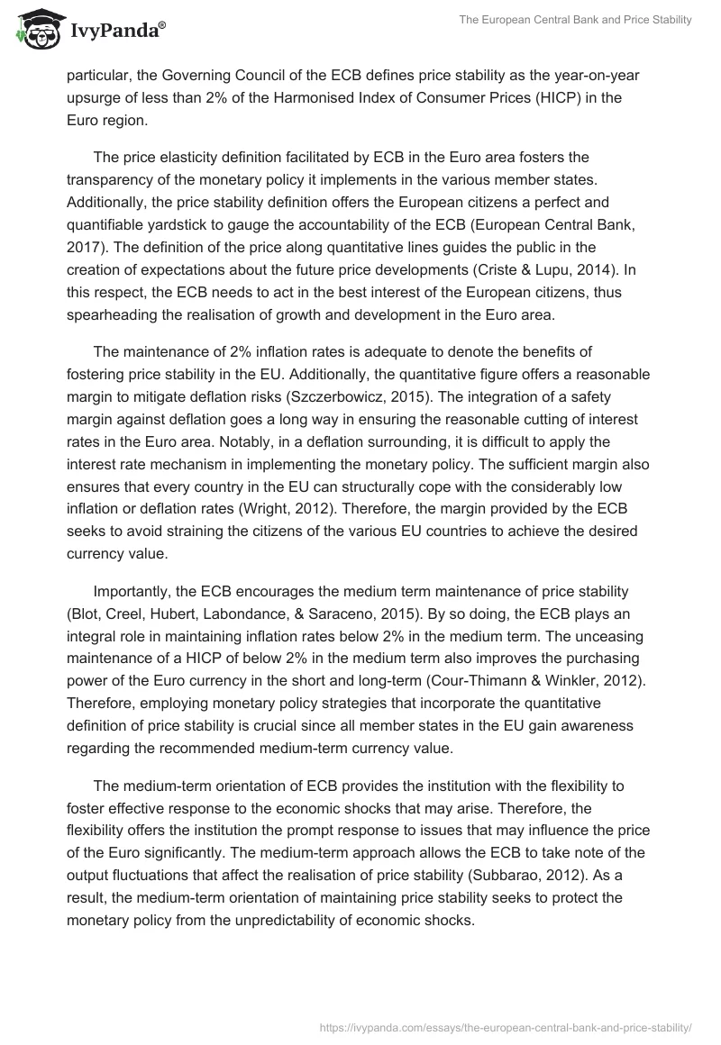 The European Central Bank and Price Stability. Page 3