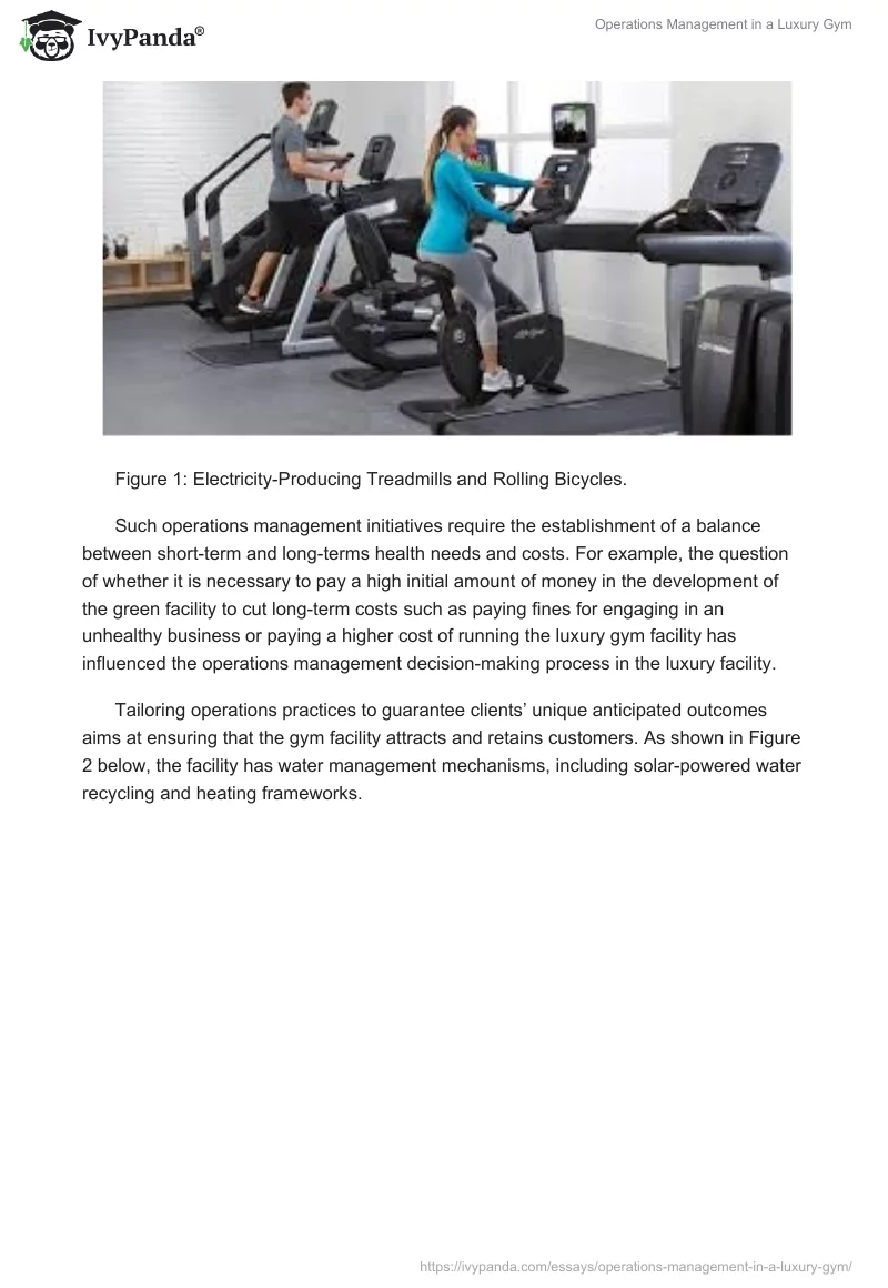 Operations Management in a Luxury Gym. Page 3