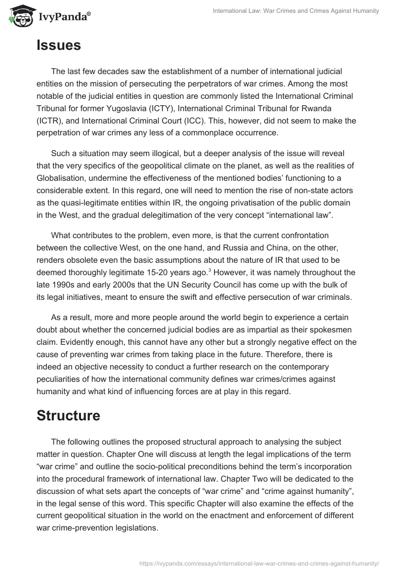 International Law: War Crimes and Crimes Against Humanity. Page 2