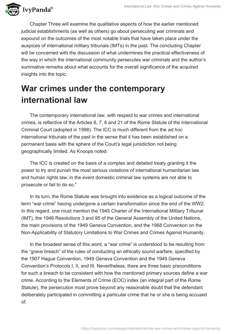 International Law: War Crimes and Crimes Against Humanity. Page 3