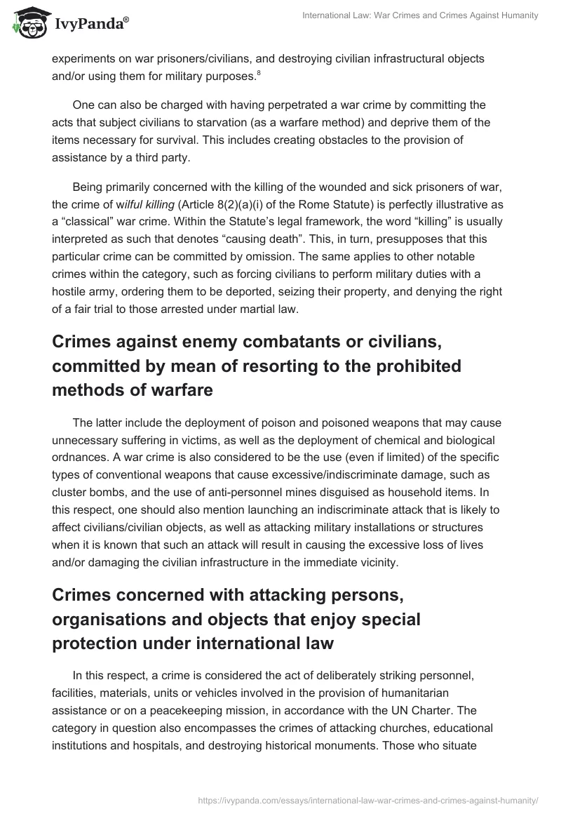 International Law: War Crimes and Crimes Against Humanity. Page 5