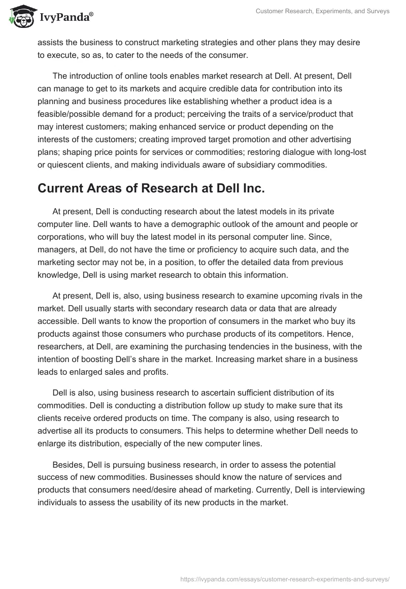 Customer Research, Experiments, and Surveys. Page 2