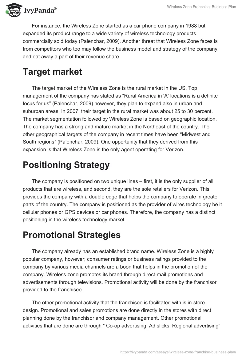 Wireless Zone Franchise: Business Plan. Page 4