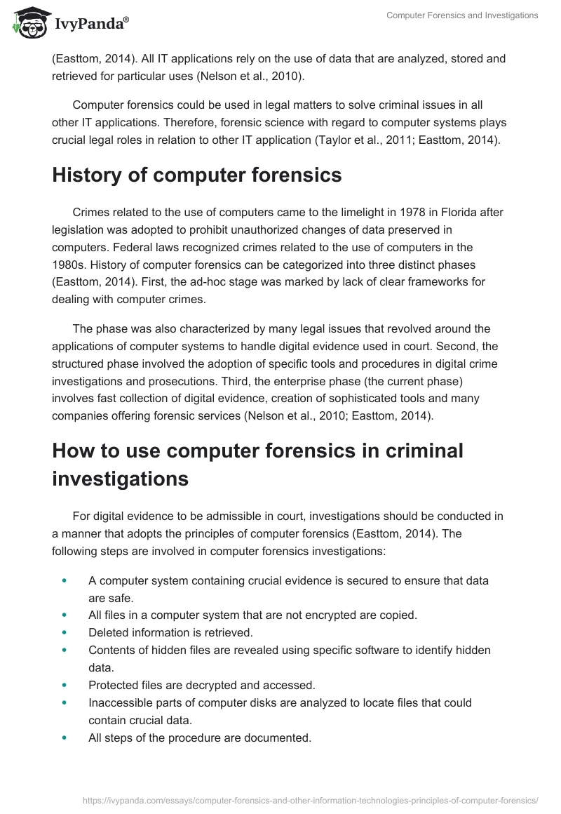 Computer Forensics and Investigations. Page 2