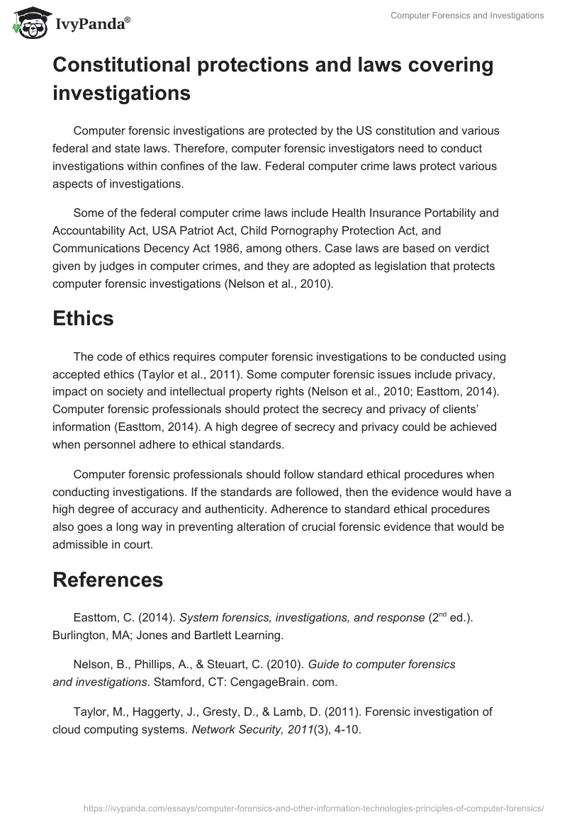 Computer Forensics and Investigations. Page 3