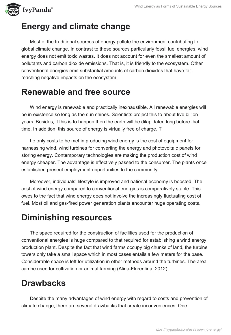 Wind Energy as Forms of Sustainable Energy Sources. Page 3