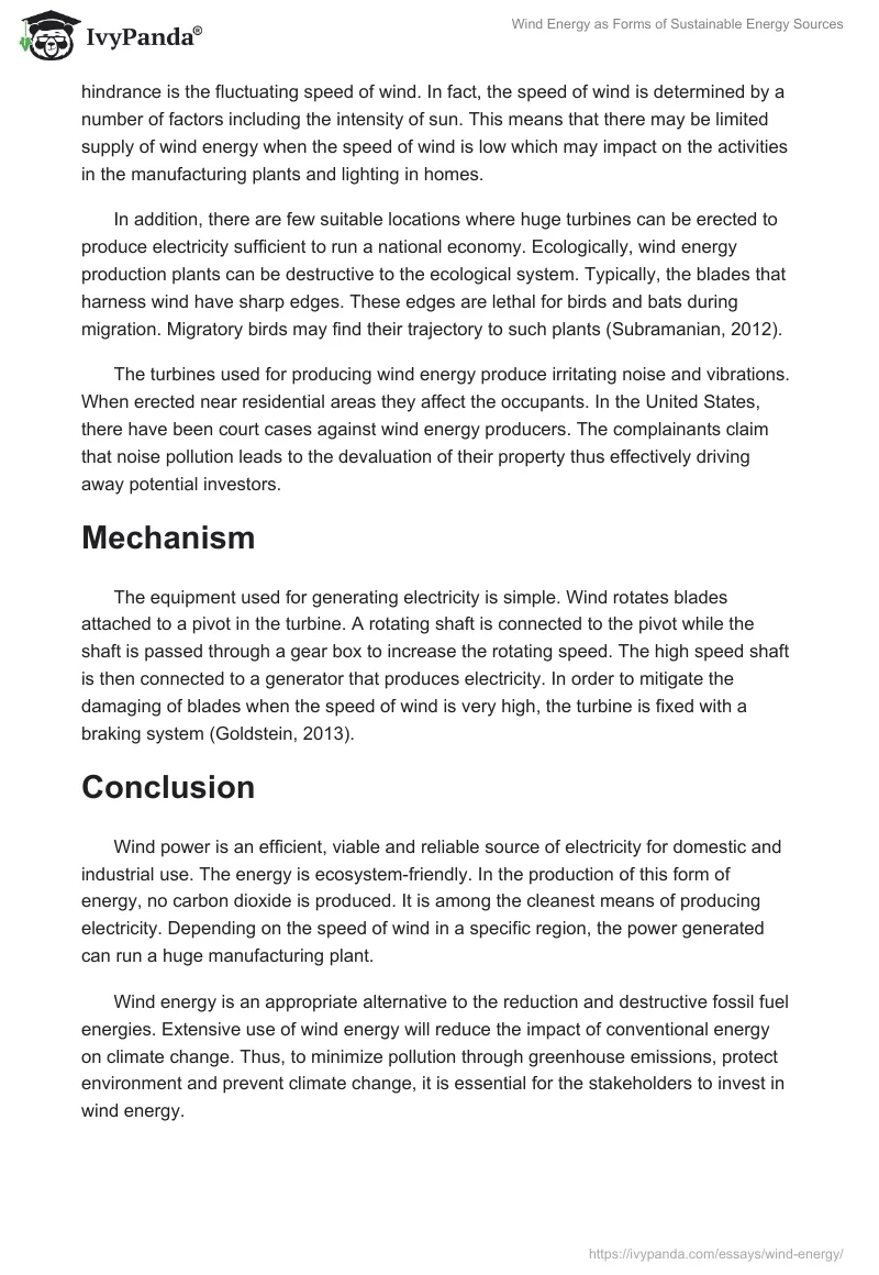 Wind Energy as Forms of Sustainable Energy Sources. Page 4
