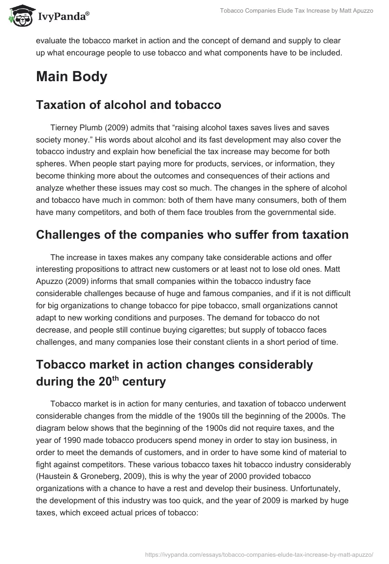 "Tobacco Companies Elude Tax Increase" by Matt Apuzzo. Page 2
