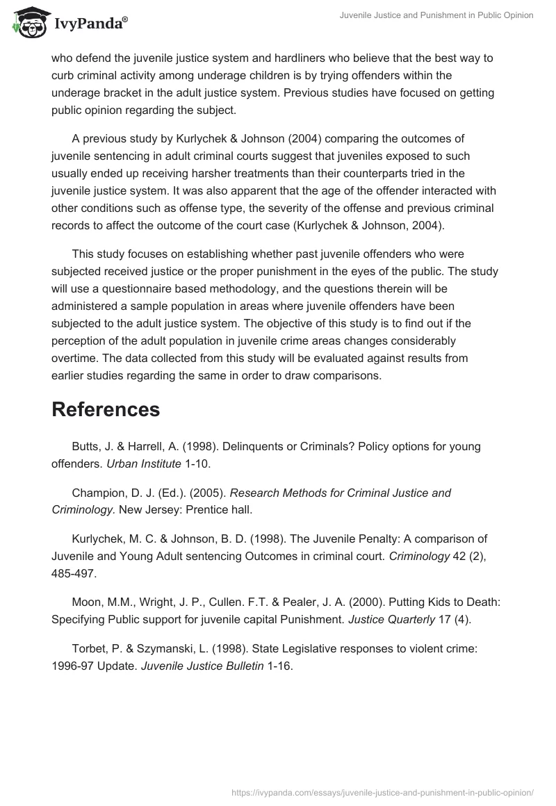 Juvenile Justice and Punishment in Public Opinion. Page 2