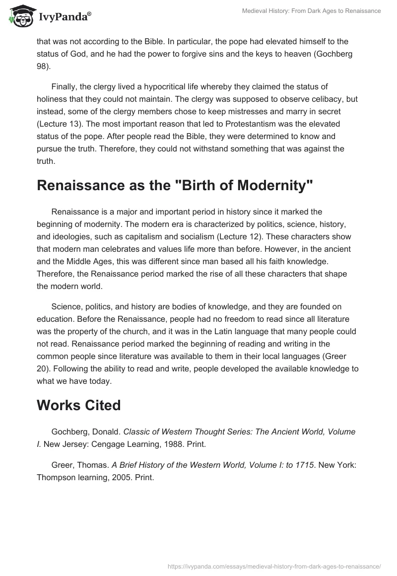 Medieval History: From Dark Ages to Renaissance. Page 2