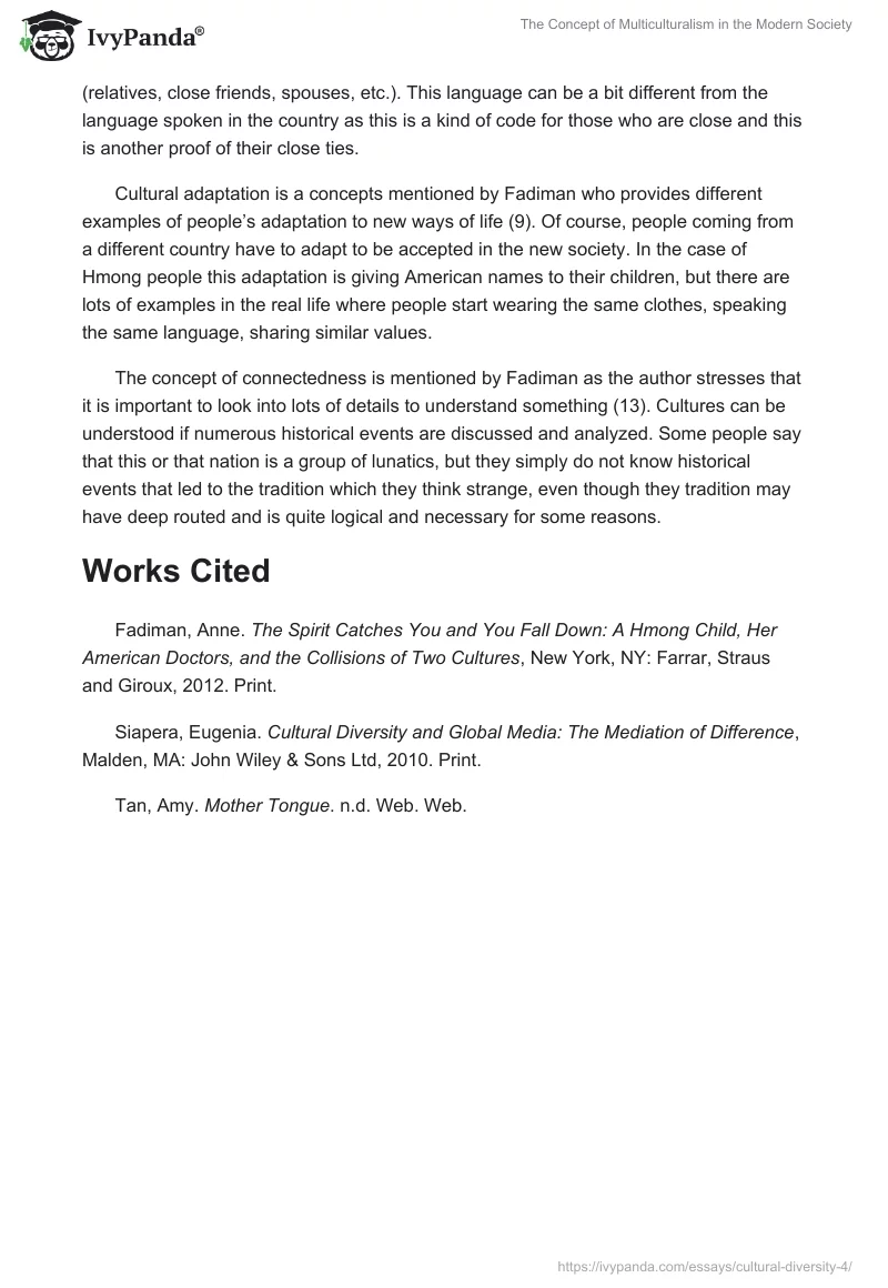 The Concept of Multiculturalism in the Modern Society. Page 2
