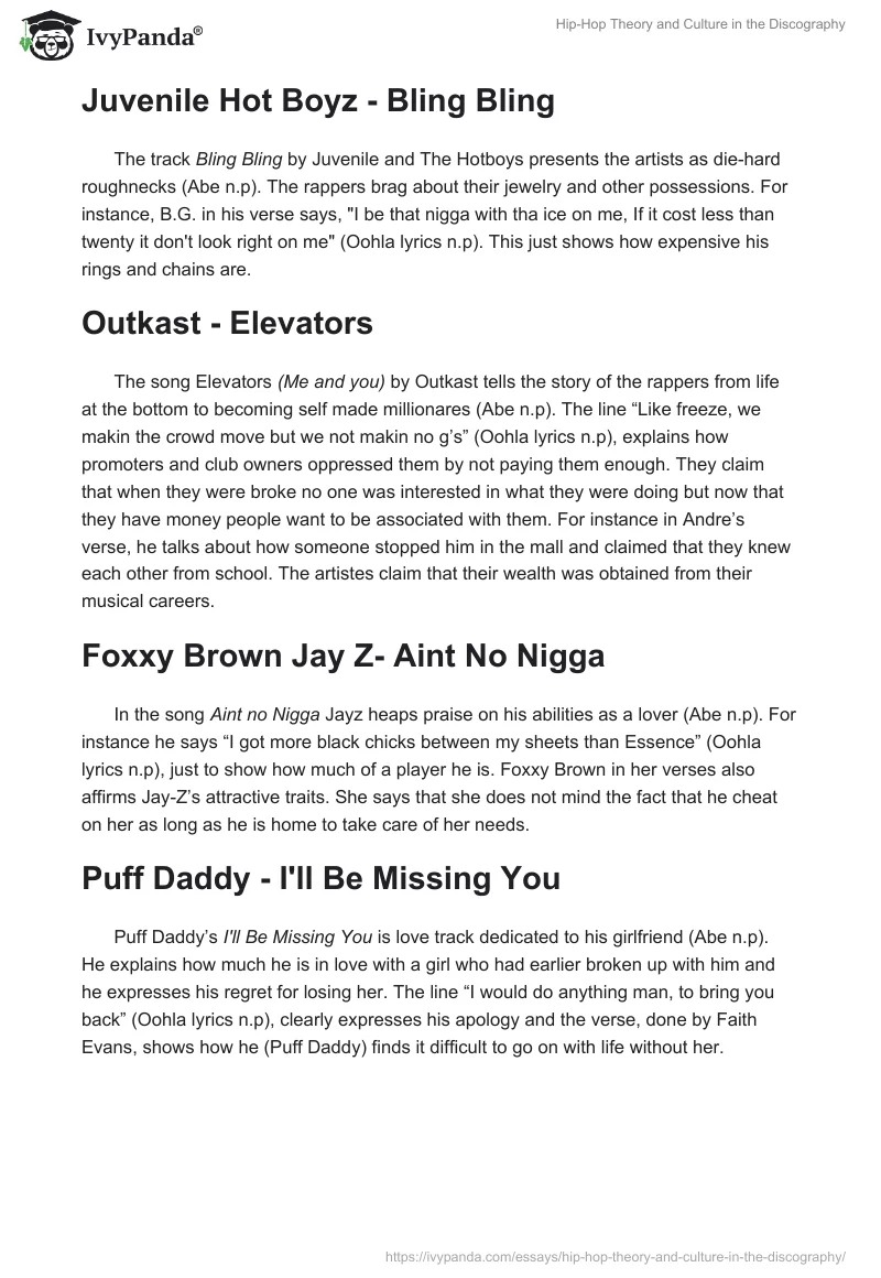 Hip-Hop Theory and Culture in the Discography. Page 2
