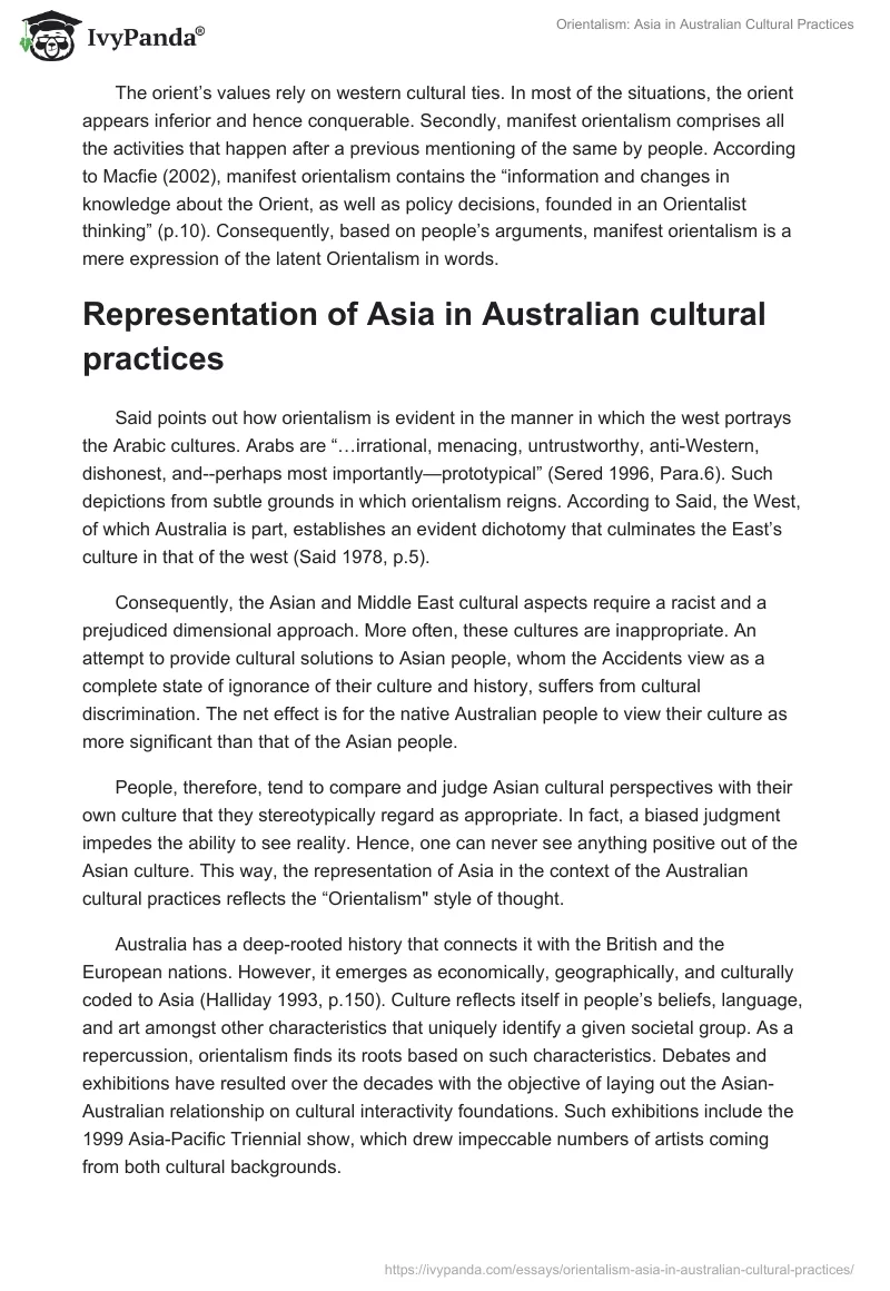 Orientalism: Asia in Australian Cultural Practices. Page 2