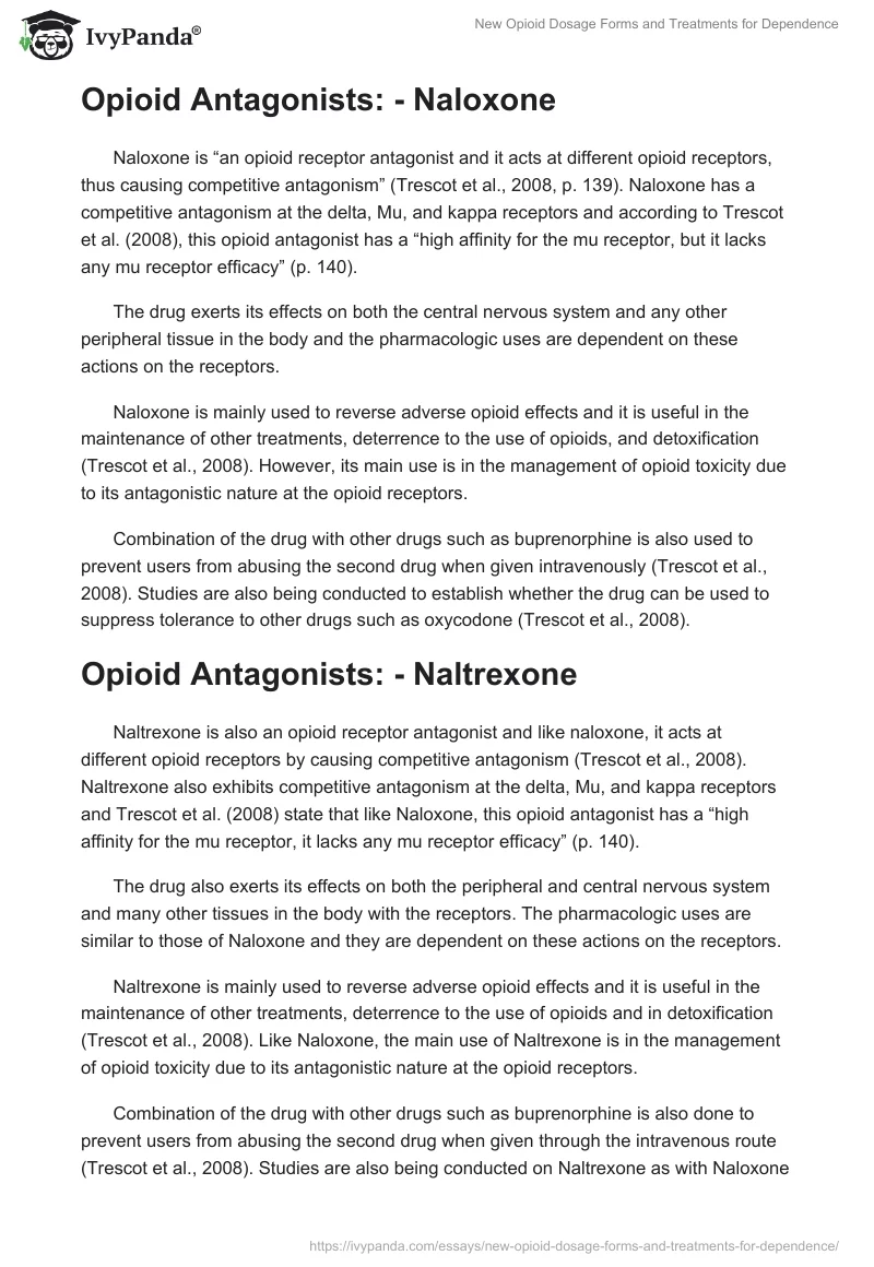 New Opioid Dosage Forms and Treatments for Dependence. Page 5