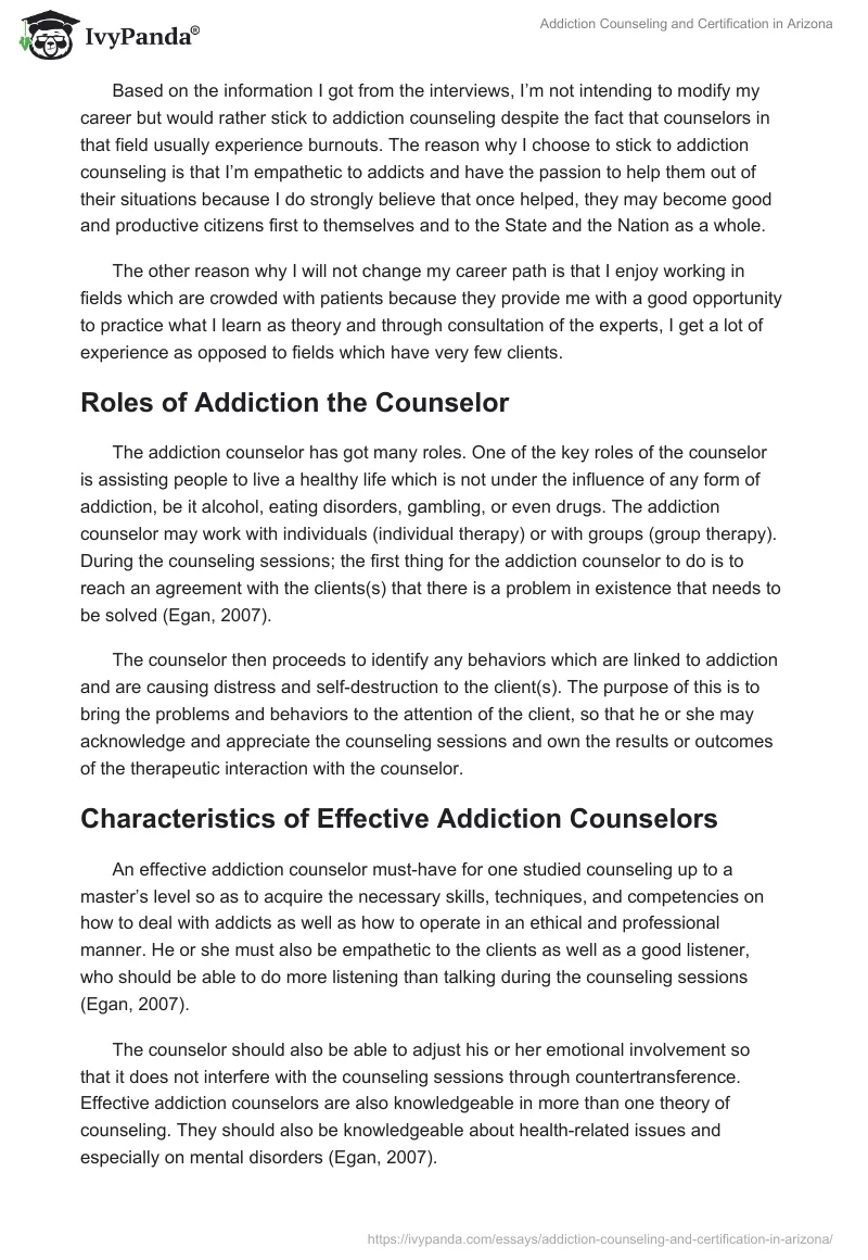 Addiction Counseling and Certification in Arizona. Page 3
