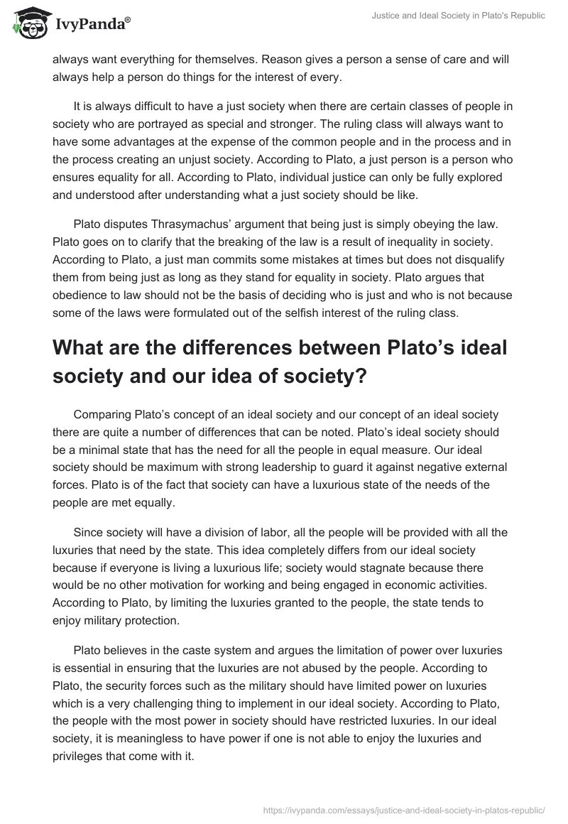 Justice and Ideal Society in Plato's Republic. Page 3