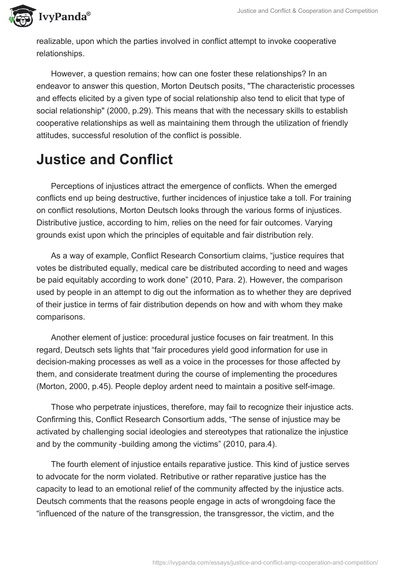 Justice and Conflict & Cooperation and Competition. Page 2