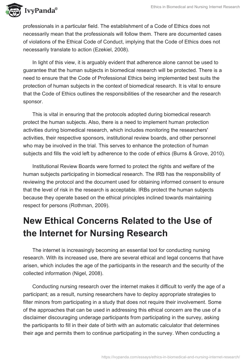 Ethics in Biomedical and Nursing Internet Research. Page 2