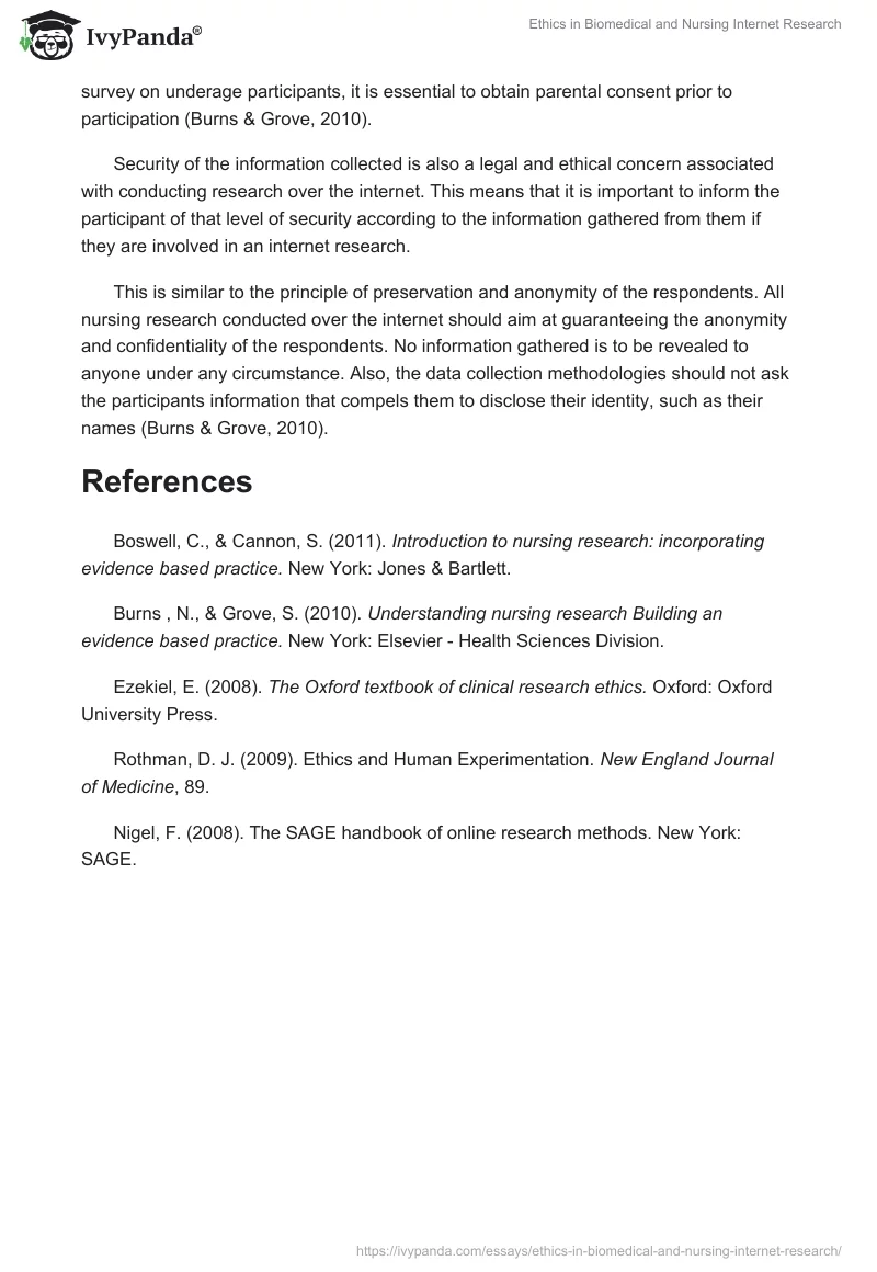 Ethics in Biomedical and Nursing Internet Research. Page 3