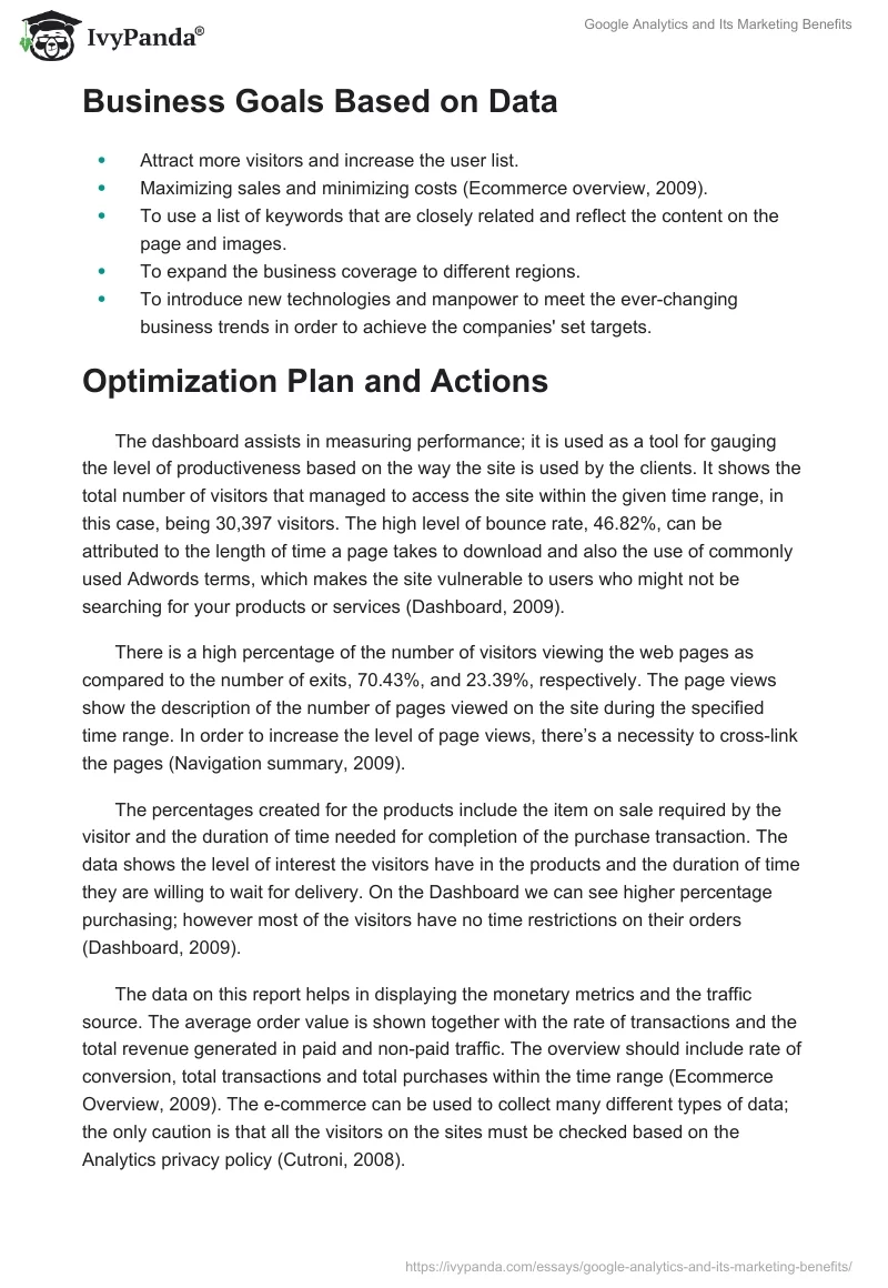 Google Analytics and Its Marketing Benefits. Page 2