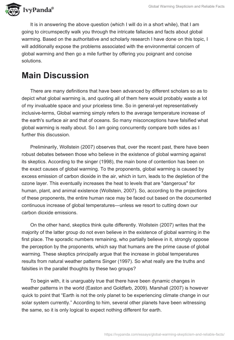 Global Warming Skepticism and Reliable Facts. Page 2
