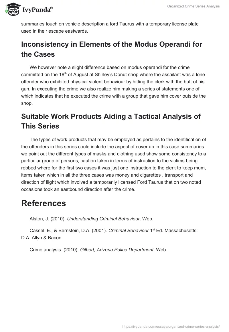 Organized Crime Series Analysis. Page 3