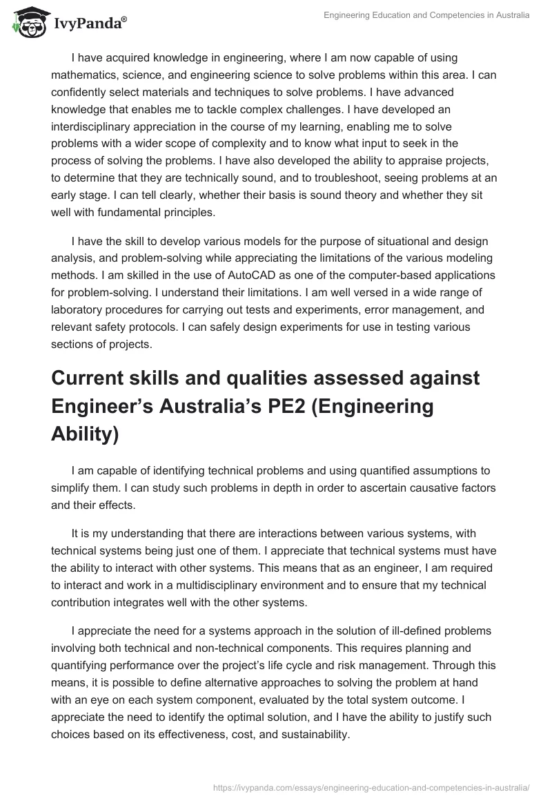 Engineering Education and Competencies in Australia. Page 2