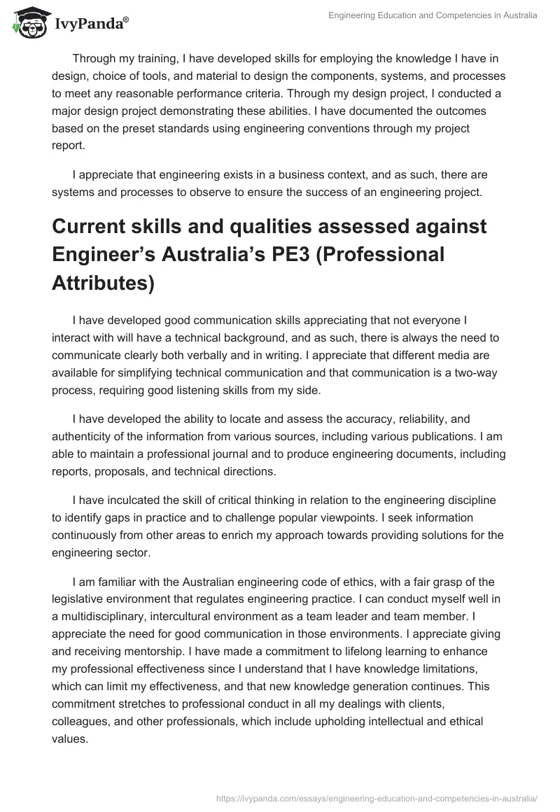 Engineering Education and Competencies in Australia. Page 3
