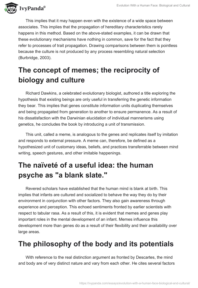 Evolution With a Human Face: Biological and Cultural. Page 2